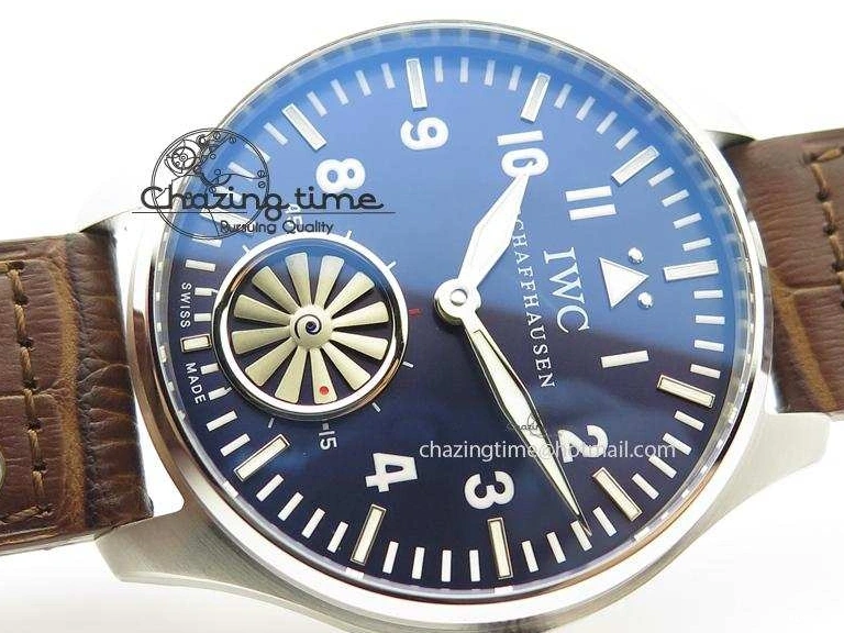 MIROTIME 0423 Reliable Big Pilot “Markus Buhler” IW5003 Turbine V6F Best Edition Blue Dial On Leather Strap A 7324